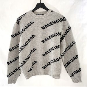 Balenciaga | Allover Logo Crewneck Sweater